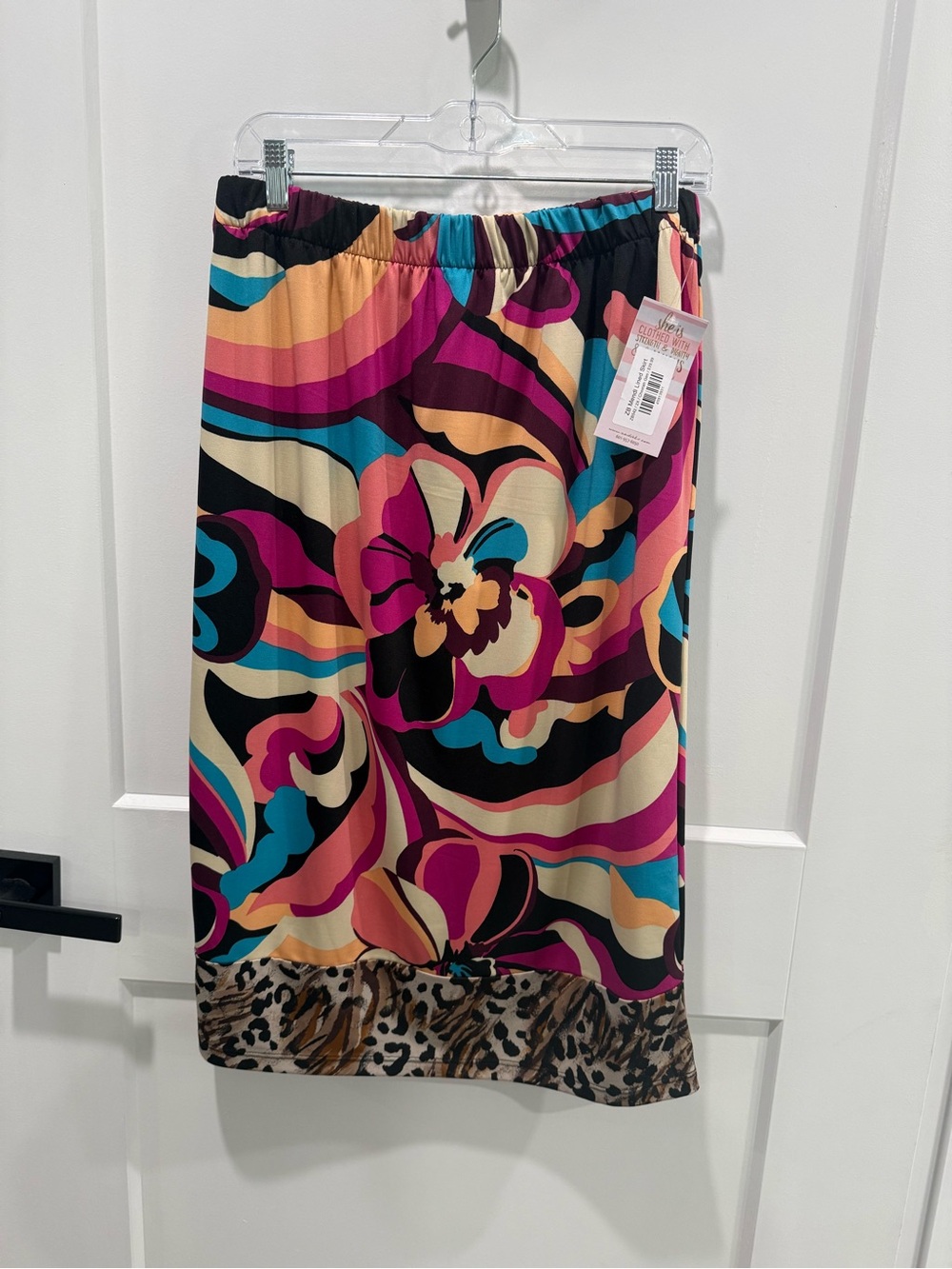 Zadie B’s leopard floral midi skirt